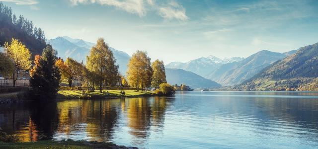 lake and mountains